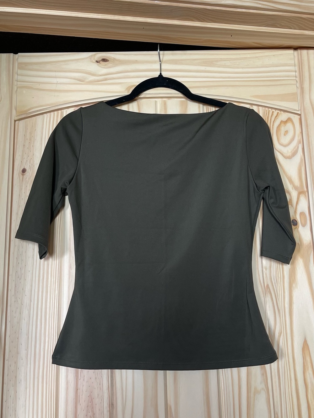 H&M Boatneck Top - Dark Khaki Green - Picture 3 of 4